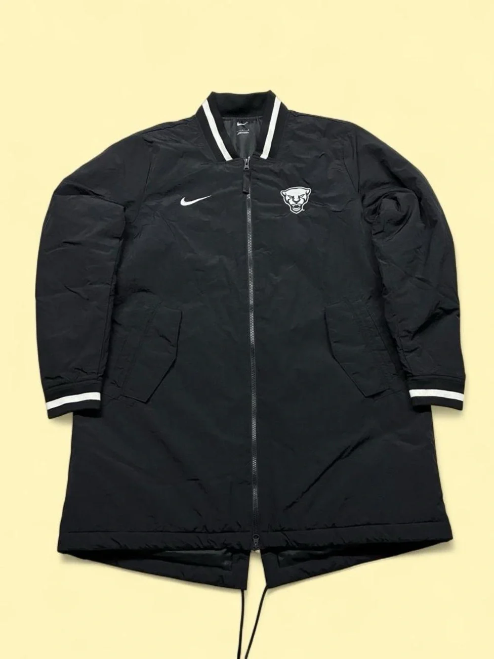 Nike Pitt Panthers Baseball Jacket Coat Black White Men’s Large Parka Official